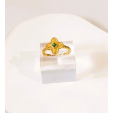 Γυναικείο Ασημένιο επίχρυσο βυζαντινό δαχτυλίδι με ζιργκον (SR66)